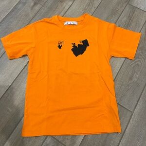 Off White mens large T-shirt Orange Black